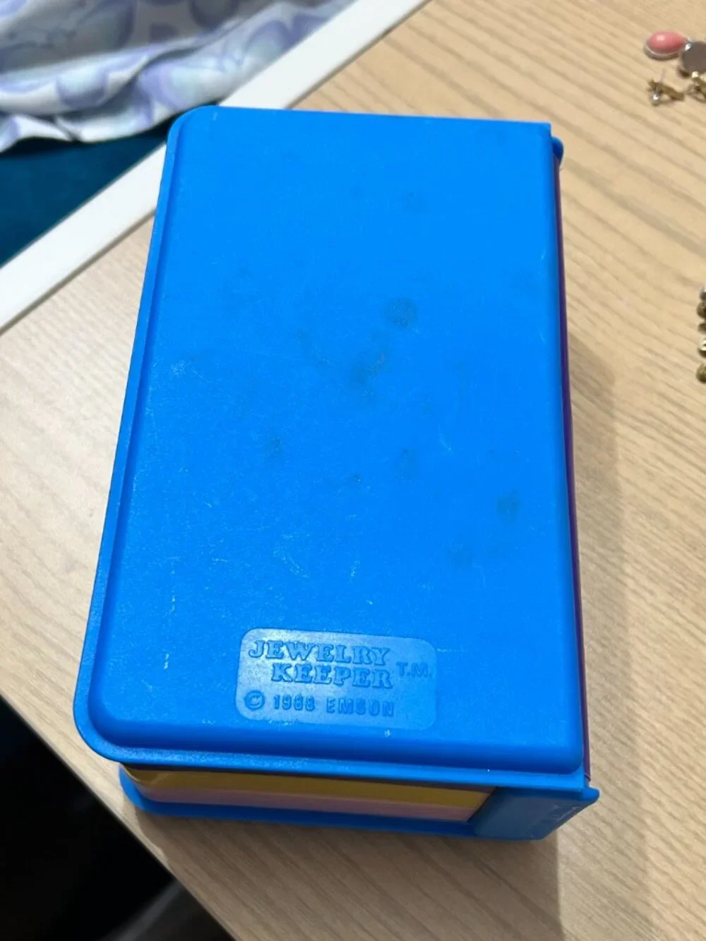 Vintage 1988 Emson Jewelry Keeper Book Style Plastic Organizer Travel Case 80s